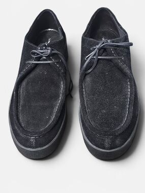 Vagabond Black Suede Lace-Up Flats